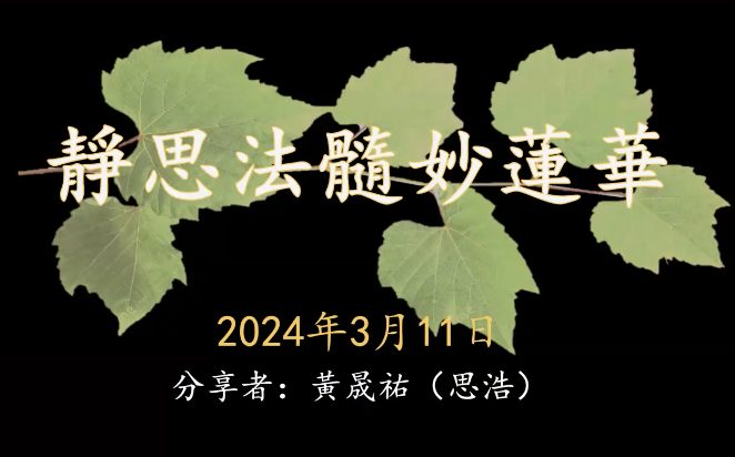 法华经的全面观01-黄思浩清修士